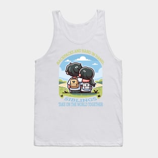 World Explorers: Siblings Adventure Together Tank Top